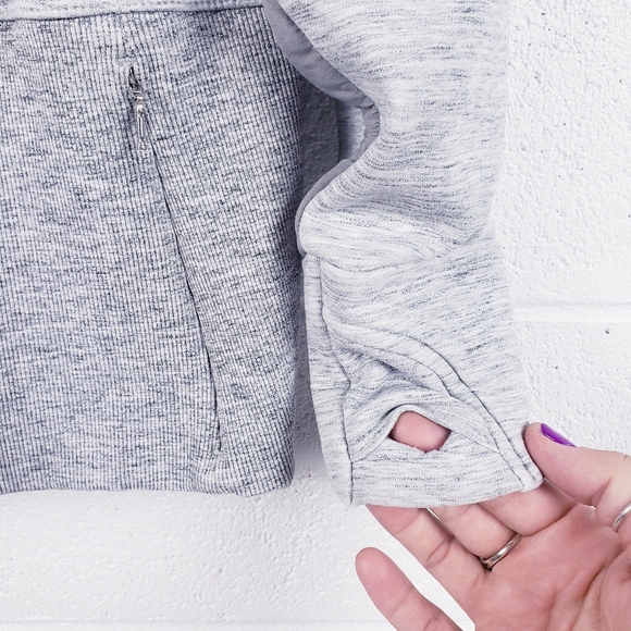 Athleta Fitted Victory Hoodie in Gray Full Zip Sweatshirt Womens Size Medium - Picture 7 of 9